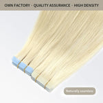 SEAMLESS INJECTED HAND TIED INVISIBLE TAPE INS HAIR EXTENSION 20PCS STRAIGHT